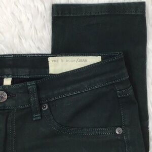 Rag & Bone dark green Scarab legging jeans 28